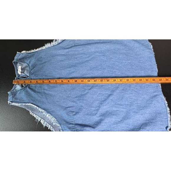 Tea Rose Denim Chambray Sleeveless Top Women's‎ Large - Picture 5 of 8